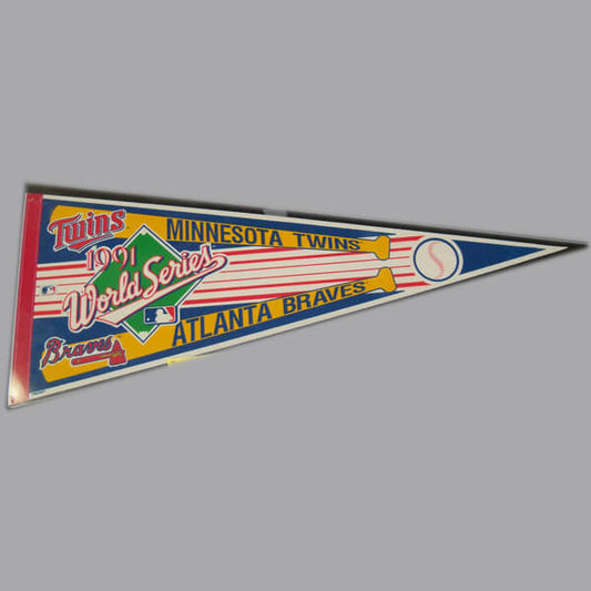 Minnesota Twins Vs Atlanta Braves 1991 World Series Pennant Flag