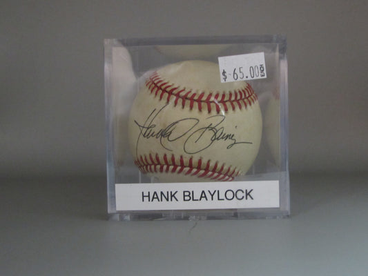 Hank Blaylock signed baseball